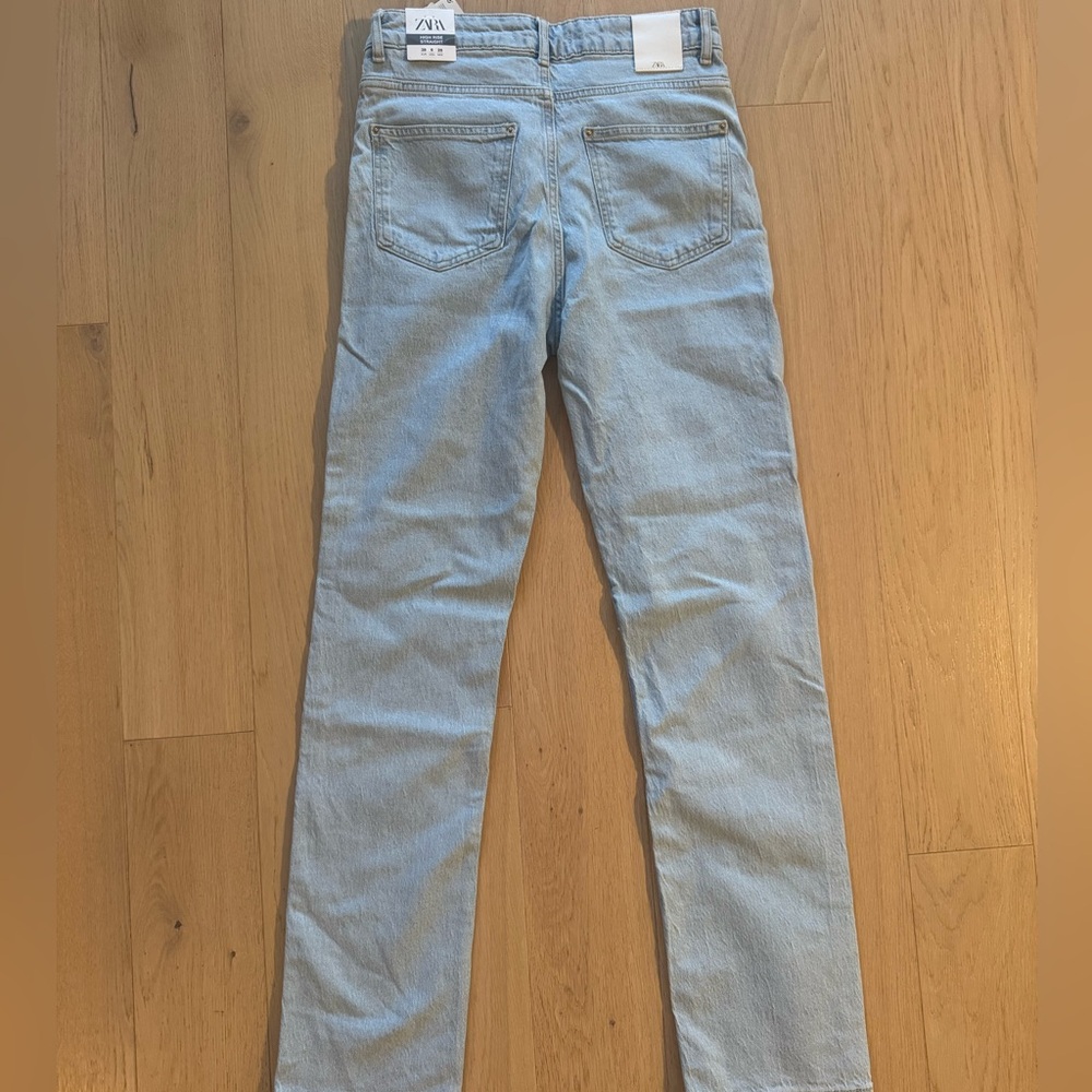 NWT! Zara High Rise Straight Jean - Picture 6 of 7